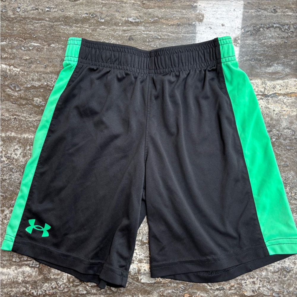 Under Armour Kid’s Athletic Shorts in Black and Green